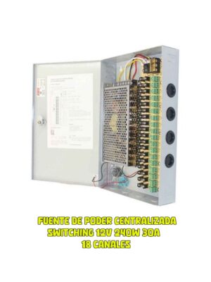 Fuente de Poder Centralizada 18 Canales 220vac /12v/30A