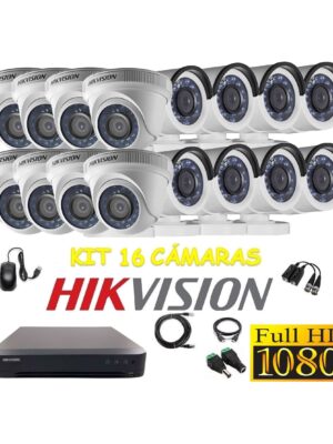 kit 16 Cámaras Seguridad FULLHD Hikvision