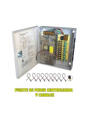 Fuente de Poder Centralizada 9 Canales 220vac /12v/10A