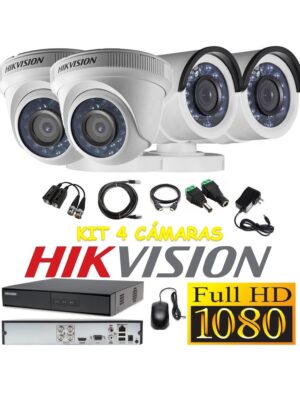 kit 4 Cámaras Seguridad FULLHD Hikvision