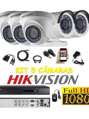 kit 5 Cámaras Seguridad FULLHD Hikvision