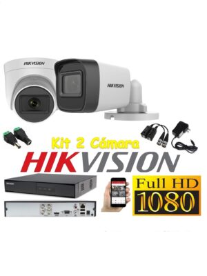 Cámaras Seguridad Kit 2 HIKVISION FULLHD Audio Incorporado