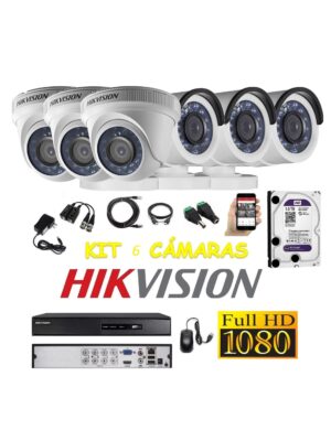 kit 6 Cámaras Seguridad FULLHD Hikvision 1tb