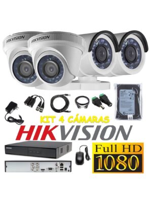 kit 4 Cámaras Seguridad FULLHD Hikvision 500gb