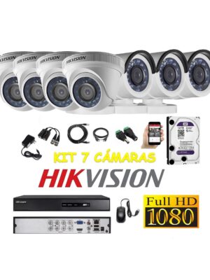 kit 7 Cámaras Seguridad FULLHD Hikvision 1tb