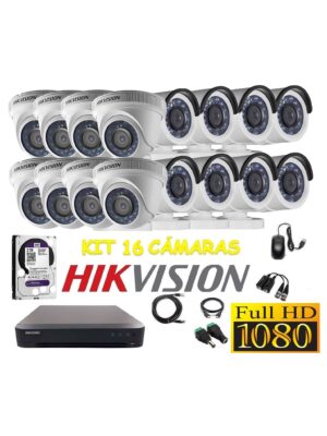 kit 16 Cámaras Seguridad FULLHD Hikvision 2tb