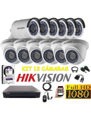 kit 12 Cámaras Seguridad FULLHD Hikvision 2tb