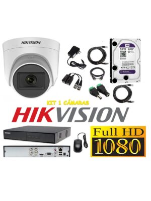 Cámaras Seguridad Kit 1 HIKVISION DOMO FULLHD Audio Incorporado 1Tb