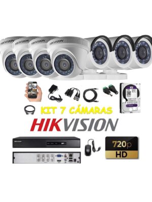 kit 7 Cámaras Seguridad HD Hikvision 2tb