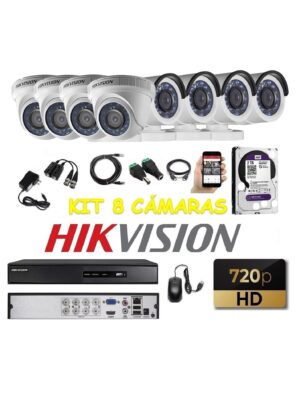 kit 8 Cámaras Seguridad HD Hikvision 2tb