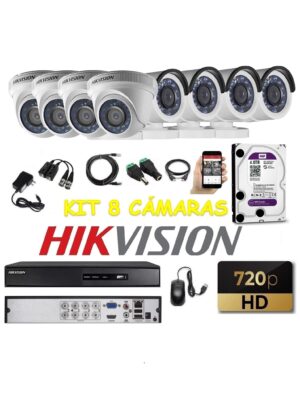 kit 8 Cámaras Seguridad HD Hikvision 4tb