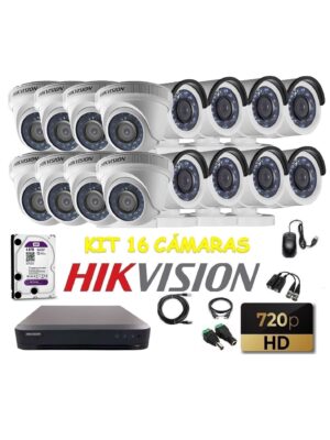 kit 16 Cámaras Seguridad HD Hikvision 4tb