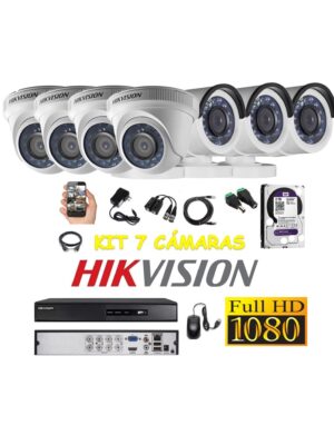 kit 7 Cámaras Seguridad FULLHD Hikvision 2tb