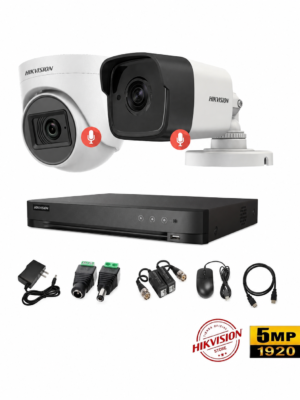 Kit 2 Cámaras Seguridad 5mpx Audio Incorporado Hikvision