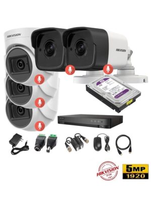 Kit 5 Cámaras Seguridad 5mpx Audio Incorporado Hikvision 1TB