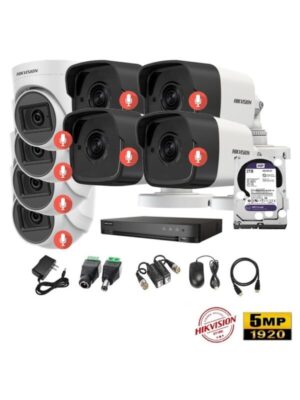 Kit 8 Cámaras Seguridad 5mpx Audio Incorporado Hikvision 2TB