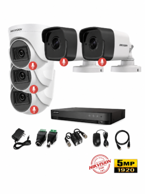 Kit 5 Cámaras Seguridad 5mpx Audio Incorporado Hikvision