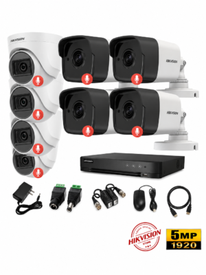 Kit 8 Cámaras Seguridad 5mpx Audio Incorporado Hikvision