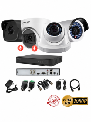 kit 4 Cámaras Seguridad FULLHD Hikvision + AUDIO