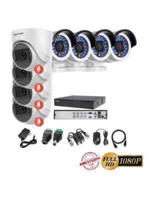 kit 8 Cámaras Seguridad FULLHD Hikvision + AUDIO