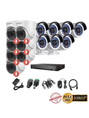 kit 14 Cámaras Seguridad FULLHD Hikvision + AUDIO