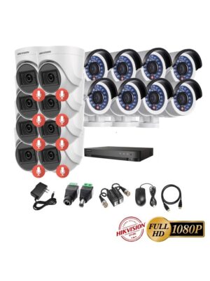 kit 16 Cámaras Seguridad FULLHD Hikvision + AUDIO