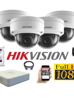 Cámaras Seguridad IP Kit 4 HIKVISION DOMO FULLHD 4Tb