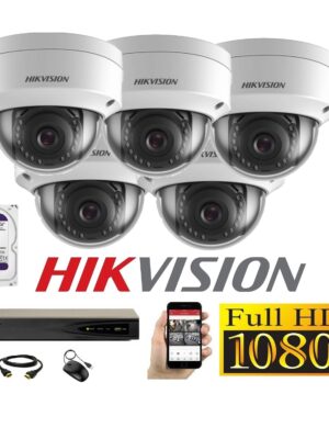 Cámaras Seguridad IP Kit 5 HIKVISION DOMO FULLHD 1Tb