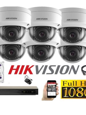 Cámaras Seguridad IP Kit 6 HIKVISION DOMO FULLHD 1Tb