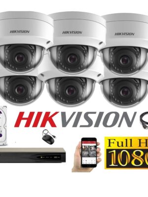 Cámaras Seguridad IP Kit 6 HIKVISION DOMO FULLHD 2Tb