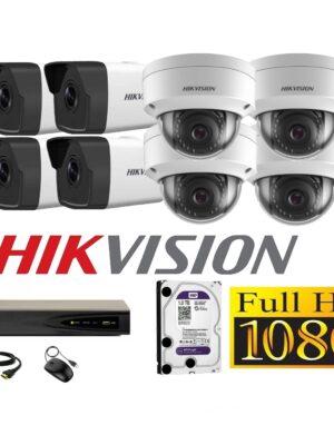 Cámaras Seguridad IP Kit 8 HIKVISION FULLHD 1Tb