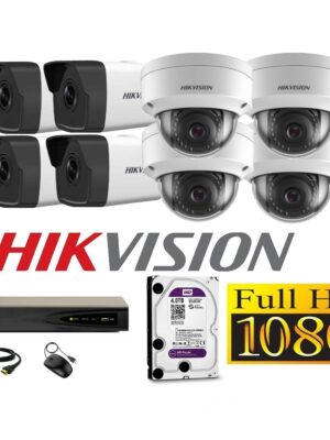 Cámaras Seguridad IP Kit 8 HIKVISION FULLHD 4Tb