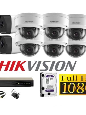 Cámaras Seguridad IP Kit 8 FULLHD HIKVISION 1Tb