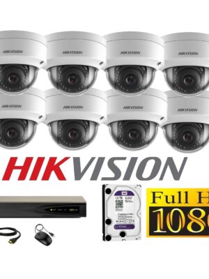 Cámaras Seguridad IP Kit 8 HIKVISION DOMO FULLHD 1Tb