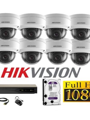 Cámaras Seguridad IP Kit 8 HIKVISION DOMO FULLHD 2Tb