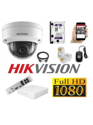 Cámaras Seguridad IP Kit 1 HIKVISION DOMO FULLHD 1Tb + NVR POE