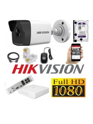 Cámaras Seguridad IP Kit 1 HIKVISION TUBO FULLHD 1Tb + NVR POE