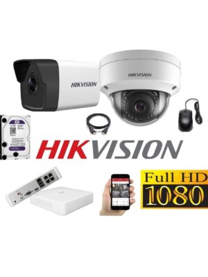 Cámaras Seguridad IP Kit 2 HIKVISION FULLHD 1Tb + NVR POE