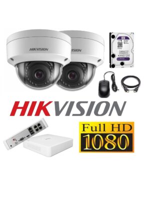 Cámaras Seguridad IP Kit 2 HIKVISION DOMO FULLHD 1Tb + NVR POE