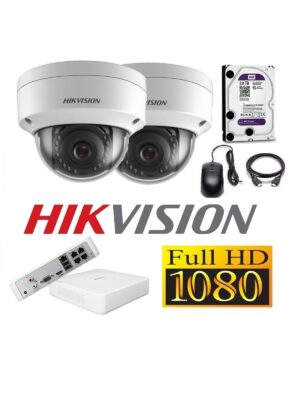 Cámaras Seguridad IP Kit 2 HIKVISION DOMO FULLHD 2Tb + NVR POE