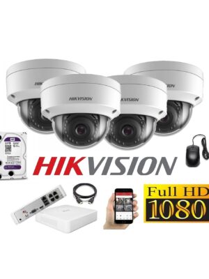 Cámaras Seguridad IP Kit 4 HIKVISION DOMO FULLHD 2Tb + NVR POE