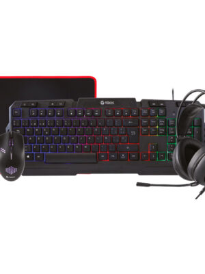 Combo Teros TE-4063N, Teclado Multimedia, Mouse, Headset, Mouse Pad