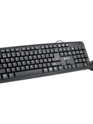 Kit Teclado y Mouse Teros TE4062N, USB, acabado elegante, Negro, Español, Óptico