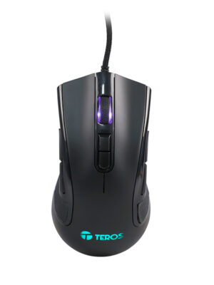 Mouse Teros TE-5169N, Inalámbrico Doble Modo: 2.4G+Bluetooth, 2400 DPI, Vertical, Negro